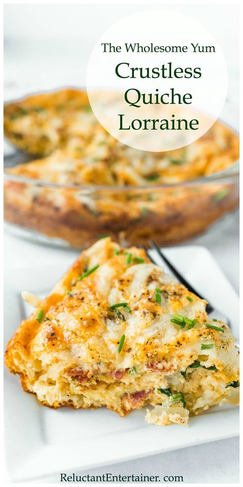 Crustless Quiche Lorraine Recipe #quichelorraine #crustlessquichelorraine #thewholesomeyumeasyketocookbook #keto #reluctantentertainer Keto Crustless Quiche, Filet Mignon Chorizo, Crustless Quiche Lorraine, Quiche Recipes Crustless, Low Carb Quiche, Keto Quiche, Quiche Lorraine Recipe, Quiche Recipes Easy, Wholesome Yum