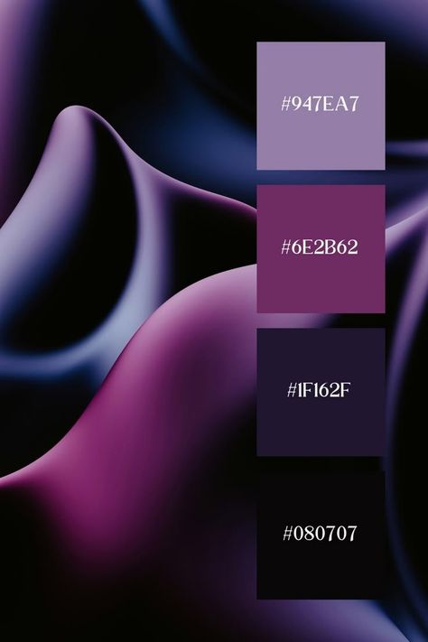 Deep Violet Color Palette, Dark Purple And Black Color Palette, Boysenberry Color Palette, Cool Colour Combinations, Colour Combinations Black, Color Palette Purple Colour Combinations, Violet Moodboard, Blue Purple Color Palette, Amethyst Color Palette