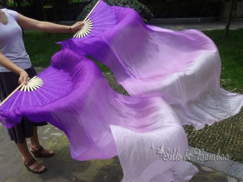 1 pair=2pcs 1.8m*0.9m purple fading belly dance silk fan veil Dancing Props, Run Aesthetic, Fan Veils, Dance Worship, Silk Fans, Silk Veil, Band Uniforms, Worship Praise, Dance Attire