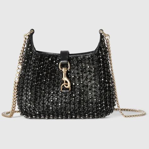 Shop the Gucci Jackie Notte mini bag in black at GUCCI.COM. Enjoy Free Shipping and Complimentary Gift Wrapping. Fashion Trend Board, Luxury Bags Collection, Gucci Mini, Iphone Pro, Mini Shoulder Bag, New Handbags, Grunge Fashion, Bold Fashion, Leather Mini