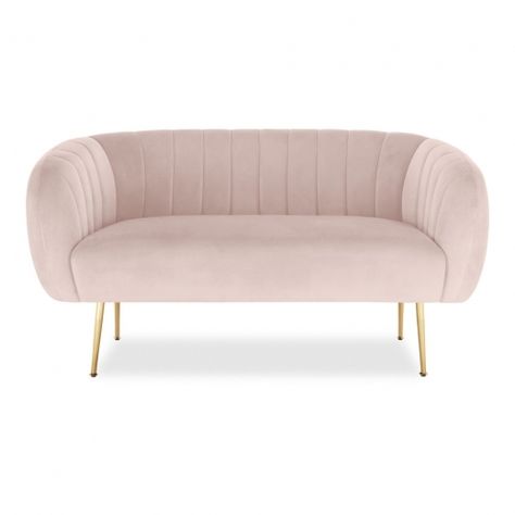 Light Pink Effie Velvet Upholstered 2 Seater Sofa | Modern Sofas Rosa Sofa, Contemporary Lounge, Square Sofa, Sofa Velvet, Pink Sofa, Contemporary Modern Furniture, Room Deco, Small Sofa, Modern Art Deco