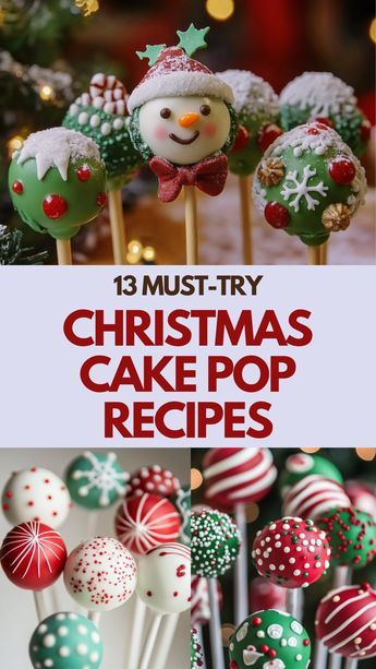 Create delightful holiday treats with these Christmas cake pop recipes to make at home. From classic flavors to festive decorations, these recipes are perfect for adding holiday cheer to any gathering. Make baking fun and memorable with easy-to-follow instructions and creative ideas that will impress your family and friends. Get inspired and whip up a batch of these holiday cake pops today to spread Christmas joy with every bite. Cake Pops Christmas Recipe, Christmas Cake Pop Flavors, Festive Cake Pops, Ways To Display Cake Pops, Easy Holiday Cake Pops, Xmas Cake Pops Ideas, Christmas Pop Cakes, Cake Pops Holiday, Christmas Cake Pops Recipe Easy