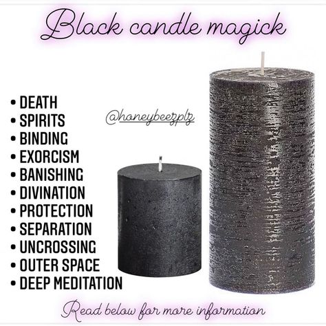 🐝 The Crystal Witch 🐝’s Instagram photo: “Black candles can seem a little off putting to an outsider or in fact someone who is just starting out into witchcraft but they are…” Colour Magick, Witchcraft Candle Magic, Candle Meanings, Candle Color Meanings, Hoodoo Magic, Candle Magic Spells, Witchcraft Candles, Crystal Witch, Energy Candles