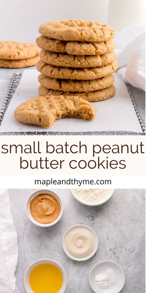 Small Batch Peanut Butter Cookies, Small Batch Cookies, Delicious Brownies, Holiday Cookie Recipes, Peanut Butter Cookie Recipe, Perfect Cookie, Peanut Butter Cookies, Cookies Recipes Chocolate Chip, Find Recipes