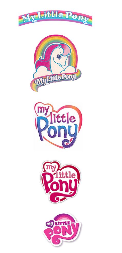 All the different mlps, My Little Pony Gen 3, Mlp Gen 3, Mlp Logo, Mlp Generations, Mlp G3, Logo Evolution, Vintage My Little Pony, Fantasy Horses, My Lil Pony