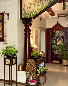 Indian Traditional House Interior Design, Fauji Homes, South Asian Inspired Home, Photos Frem, South Indian Home Decor Traditional, South Asian Home Decor, South Indian House Interiors, Manduva House, South Indian Home Decor