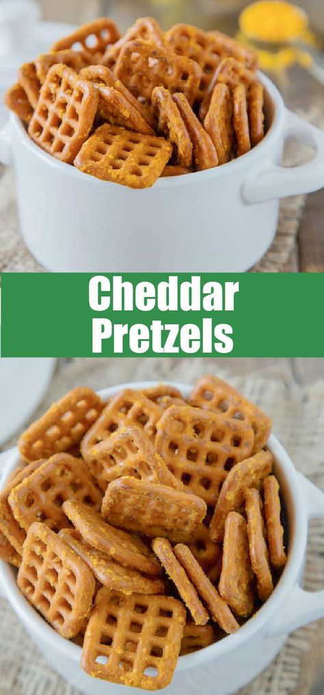 Delicious! Use at least 5 c. Pretzels! (I didn’t use jalapeño powder) No Bake Seasoned Pretzels, Pretzel Packaging Ideas, Cheesy Pretzels, Pretzel Seasoning Recipes, Cheddar Pretzels, Jalapeño Powder, Munchie Snacks, Cheese Pretzels, Spiced Pretzels