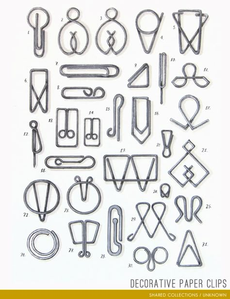 AdaLou {the Blog}: COLLECTIONS : DECORATIVE PAPER CLIPS Paper Clip Crafts, Paper Clips Diy, Draplin Design, Paperclip Crafts, Wire Bookmarks, Paper Clip Art, Bijoux Fil Aluminium, Paper Clips, Wire Crafts