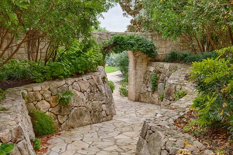 Cornwall Garden, Stone Walls Garden, Country Garden Design, Stone Retaining Wall, Mediterranean Landscaping, Outdoor Living Design, Stone Walls, Garden Pathway, Landscaping Design