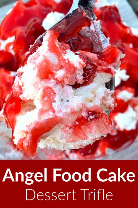 Angel Food Trifle, Refreshing Dessert Recipes, Angel Food Cake Trifle, Pie Filling Desserts, Dessert Trifle, Cake Trifle, Strawberry Angel Food Cake, Angel Food Cake Desserts, Trifle Desserts