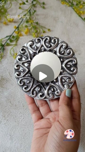 Metallic Mandala Art, Lippan Art Mirror Video, Texture Paintings, Metal Embossing, March 3rd, Fabric Glue, Black Acrylic, All You Can, Glue