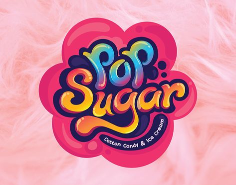 Logo Slime, Slime Logo, Ice Cream Logo, Candy Logo, Pop Sugar, Candy Poster, Cute Typography, Game Logos, Cute Logo