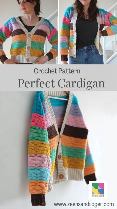 Diy Crochet Ornaments, Crochet Cardigan Tutorial, Crochet Free Patterns, Crochet Cardigan Pattern Free, Crochet Cardigan Sweater, Crochet Sweater Pattern Free, Garment Pattern, Crochet Fashion Patterns, Crochet Jacket