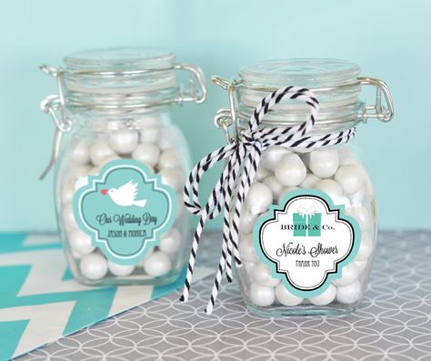 Personalized Theme Glass Jar with Swing Top Lid - SMALL cheap favors Mini Apothecary, Mason Jar Wedding Favors, Mason Jar Favors, One Year Old Birthday, Wedding Favour Jars, Mini Glass Jars, Personalized Mason Jars, Favour Jars, Birthday Souvenir