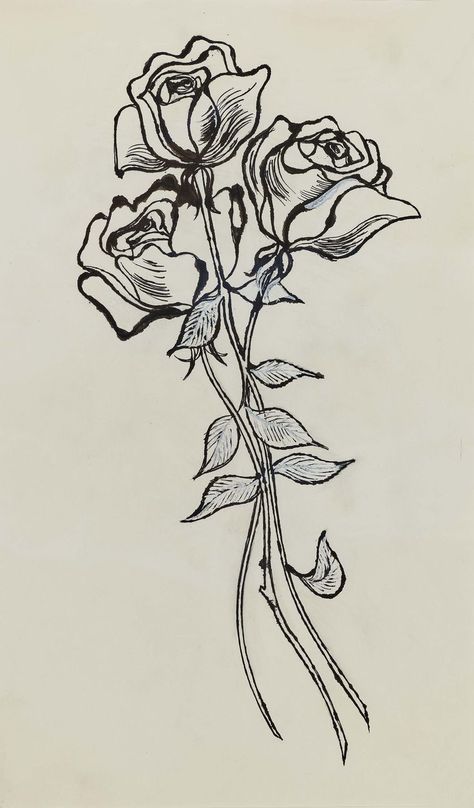 Three Rose Tattoo, Dr Tattoo, Line Art Projects, Three Roses, Flower Drawings, Boho Painting, Tattoos For Black Skin, Rose Tattoo Design, Roses Drawing