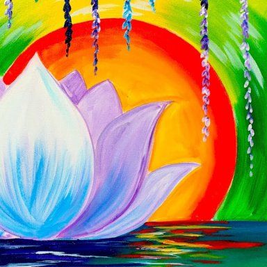 Painting For Beginners Videos, Lotus Flower Painting, Canvas Painting For Beginners, Oil Pastel Drawings Easy, Flower Step By Step, Zen Painting, Lotus Flower Art, Lotus Painting, Acrylic Painting Flowers