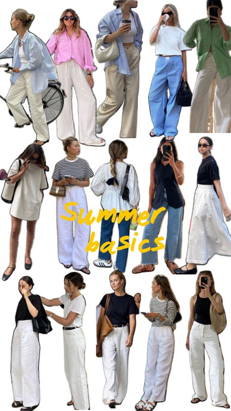 Summer basics Autumn Capsule Wardrobe, Look Office, Europe Outfits, Summer Capsule, Casual Outfit Inspiration, Summer Capsule Wardrobe, Capsule Outfits, Easy Trendy Outfits, Causual Outfits