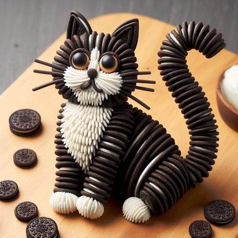 Love cats - OREO | Facebook Oreo Cat, Garden Cakes, Cat Cake, Cute Backgrounds, Cake Cookies, How To Make Cake, Cake Desserts, How To Make An, Cat Art