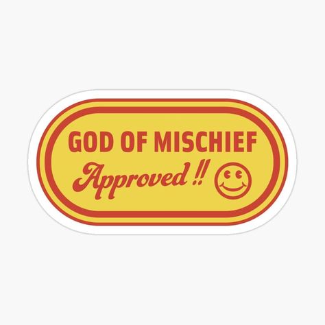 Loki laufeyson / loki odinson God of Mischief Approved Sticker. #mcu #avengers #marvel #loki Loki Stickers, Loki Odinson, God Of Mischief, Marvel Loki, Loki Laufeyson, King Logo, Burger King Logo, Danger Sign, Loki