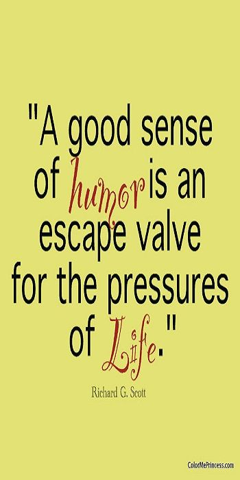 A Good Sense Of Humor Is An Escape Valve For The Pressures Of Life. -Richard G. Scott Sense Of Humor Quotes, Good Sense Of Humor, Laughing Quotes, Humor Quotes, Inspirational Thoughts, Sense Of Humor, Positive Words, Quotable Quotes, A Quote