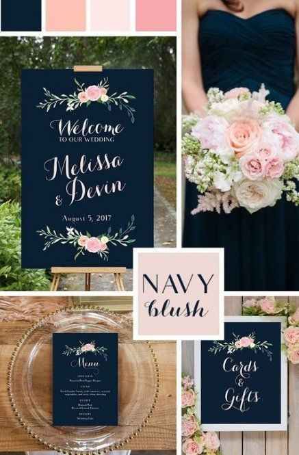 Navy Blue & Blush Wedding | Weddings, Style and Décor | Wedding Forums | WeddingWire Navy Blue And Pink Wedding, Navy And Pink Wedding, Pink Wedding Sign, Blue And Pink Wedding, Coral Wedding Flowers, Blue And Blush Wedding, Navy Suits, Wedding Color Scheme, Wedding Color Palettes