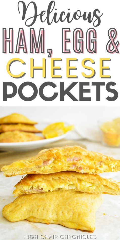 Portable, easy, tasty Ham Egg & Cheese Breakfast Pockets! Make these ahead of time for quick morning breakfasts and add these breakfast pockets to your toddler meals rotation! Easy Preschool Breakfast, Quick Breakfast Ideas For Picky Eaters, Toddler Breakfast On The Go, Toddler Friendly Breakfast Ideas, Easy Toddler Breakfast On The Go, Breakfast For Picky Kids, Breakfast Ideas For Toddlers Easy, Picky Toddler Breakfast, Easy Dinner Recipes Toddler Friendly