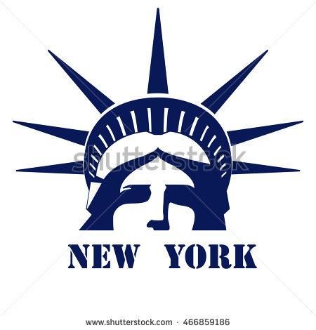 Portrait of the Statue of Liberty USA. New York. Light blue logo on a Statue Of Liberty Drawing, Liberty Logo, Negative Space Art, Tupac Wallpaper, Usa New York, Patriotic Art, Textile Art Embroidery, Stencil Printing, The Statue Of Liberty