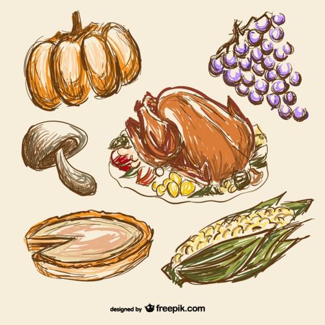 Thanksgiving food drawings Thanksgiving Table Drawing, Thanksgiving Food Drawing, Thanksgiving Pencil Drawings, Thanksgiving Table Illustration, Cooked Turkey Drawing, Thanksgiving Drawings, Make An Effort, Food Drawing, Eating Plans