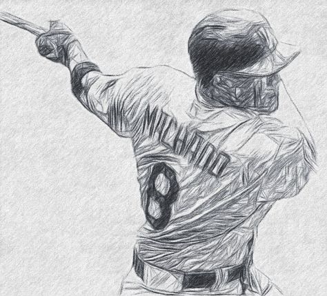 Manny Machado - Dodgers SS Baseball Sketches Drawing, Baseball Player Drawing, Baseball Sketch, Baseball Drawing, Lou Boudreau, Baseball Drawings, Book Men, Jacob Degrom, Skull Sketch