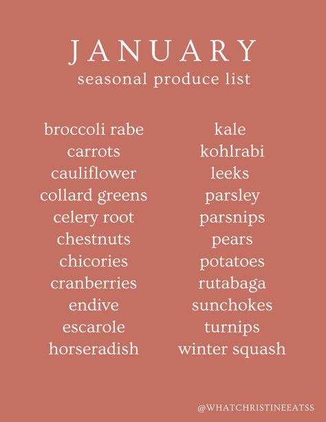 January Produce, Produce List, Winter Produce, Grain Salads, Seasonal Eating, Ice Castle, Plant Magic, Grain Salad, Dark Leafy Greens