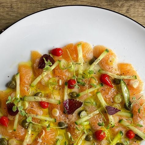 Alexis on Instagram: "Trout ceviche. Concombre, spring onion, baby pickled red pepper, shiso leaves, lemon juice, capers . . . #homemade #cooking #recipes #foodie #instafoodie #homecooking #delicious #yummy #healthy #fish #trout #ceviche #tartare #crudo" Trout Ceviche, Shiso Leaves, Homemade Cooking, Healthy Fish, Spring Onion, What To Cook, Red Pepper, Red Peppers, Lemon Juice