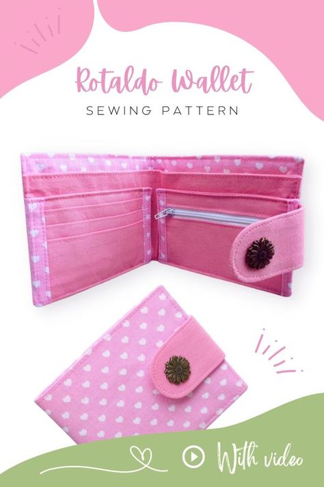 Wallet Patterns To Sew, Mini Wallet Pattern Free, Minimalist Wallet Pattern Free, Free Wallet Sewing Patterns Simple, Sew Card Holder Wallet Tutorial, Small Wallet Pattern, Easy Peasy Wallet Template, Bifold Wallet Pattern, Card Wallet Pattern