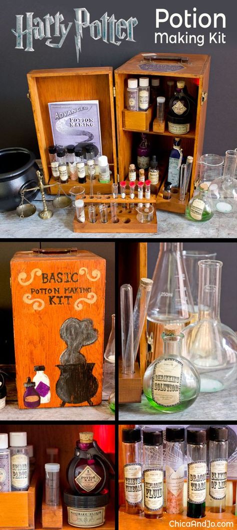 DIY Harry Potter Potion Making Kit for every Hogwarts-bound student! | Chica and Jo Harry Potter Weihnachten, Classe Harry Potter, Harry Potter Christmas Decorations, Imprimibles Harry Potter, Potion Making, Diy Harry Potter, Cumpleaños Harry Potter, Stile Harry Potter, Harry Potter Classroom