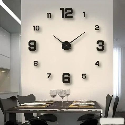 Wall Clock for Home. Transform Your Space with a Touch of Modern Elegance Introducing our sleek and stylish DIY Wall Clock that serves as both a timekeeper and a statement piece for your home or office. Crafted with simplicity and sophistication in mind, this frameless 40cm clock is a seamless addition to any decor. Its mirror stickers reflect light, adding depth and dynamism to your walls. Whether in your living room, bedroom, or even a hotel room, this clock is designed to enhance your spa... Clock Decor Living Room, Wall Clock Decor Living Room, Wall Clock Decor, Diy Wall Clock, Mirror Stickers, Ideas Casa, Clock Decor, Clock Wall Decor, Tiny House Design