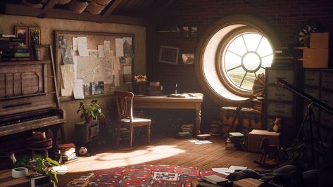 Free Assets, Interior Concept Art, Interior Environment, Substance Designer, Interior Concept, Vintage Room, Unreal Engine, Environment Concept Art, Environmental Art