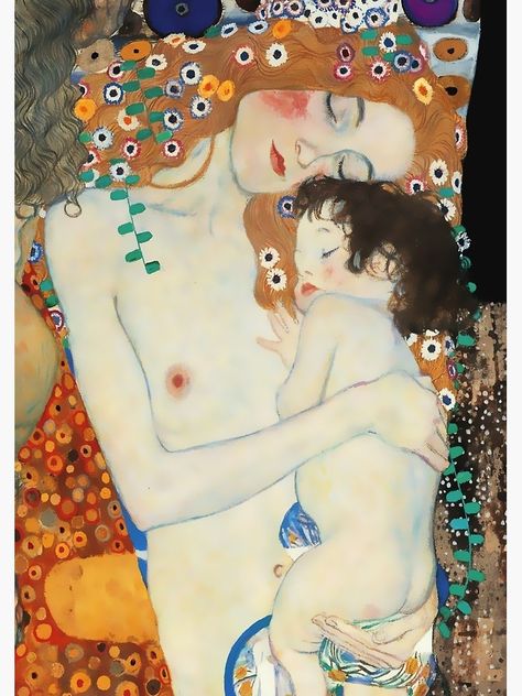 "Gustav Klimt Artwork "Mother and Child" " Canvas Print by spameris86 | Redbubble Klimt Mother And Child, Klimt Mother, Art Klimt, Mother And Child Painting, Gustav Klimt Art, Klimt Paintings, Klimt Art, Alfons Mucha, Edouard Manet