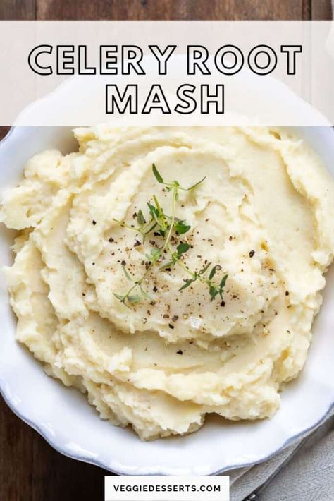 Mashed Celery Root Recipe, Celeriac Mash, Celeriac Recipes, Celery Root Puree, Cauliflower Mashed Potatoes, Healthy Thanksgiving Recipes, Cauliflower Puree, Cauliflower Mash, Pickled Eggs