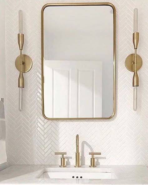 #bathroomsconces hashtag on Instagram • Photos and Videos Narrow Half Bathroom Ideas, Small Narrow Bathroom, Long Narrow Bathroom, Narrow Bathroom, Small Vanity, Andrew Martin, Blue Cabinets, Glass Wall Lights, Floating Vanity