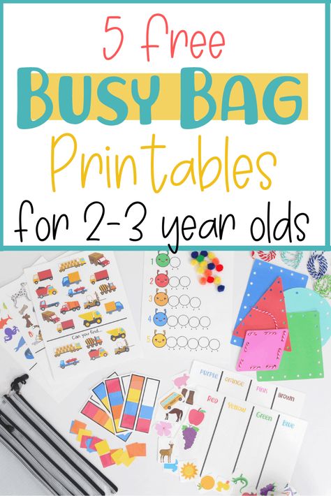 5 Free Busy Bag Printable Activities for Toddlers - Little Learning Club