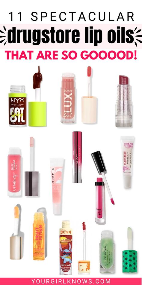 Finding a lip oil that doesn't feel greasy can be tough, but we've got you covered. Check out our list of the 11 best drugstore lip oils to hydrate your lips without the oily feeling. Milani Lip Oil, Nyx Lip Oil, Diy Lip Oil, Best Lip Oil, Clarins Lip Oil, Best Drugstore Concealer, Best Drugstore Mascara, Fall Makeup Trend, Drugstore Lips