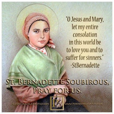 Portraits of Saints on Instagram: “Happy Feast Day Saint Bernadette Soubirous  1844-1879 Feast Day: February 18 Patronage: Bodily illness Marie-Bernarde Soubirous was a…” Santa Bernadette, St Bernadette Soubirous, St Bernadette Of Lourdes, Happy Feast Day, Bernadette Soubirous, St Bernadette, Names List, Saint Quotes Catholic, St Ignatius