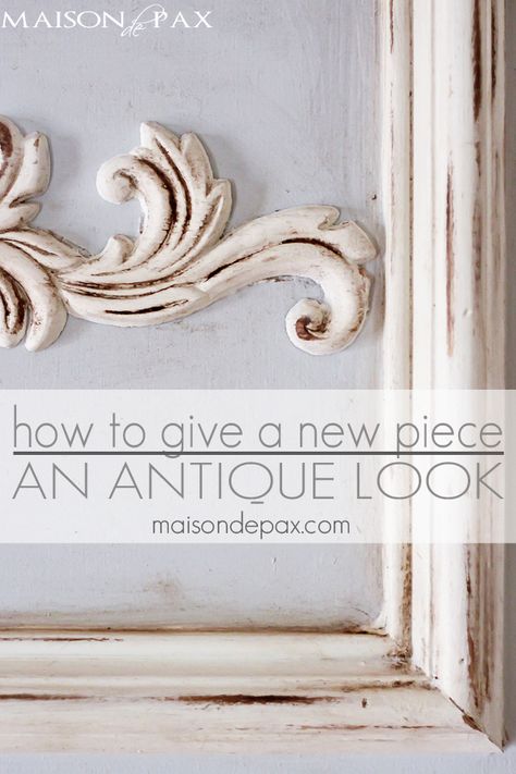 Give a new piece an antique look with this simple tutorial. This antique paint technique can transform almost any piece with age, beauty, and elegance. Installing Light Fixture, Age Wood, Furniture Colors, Diy Straw, Diy Techniques And Supplies, Home Decor Antique, Diy Wall Painting, Diy Wand, Diy Techniques