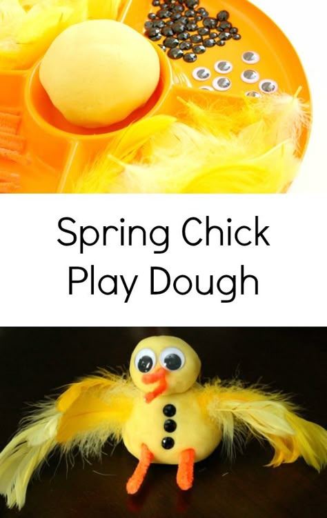 Spring Chick Play Dough Invitation for Easter, Spring, or Farm Theme Easter Eyfs, Eyfs Easter, Play Dough Ideas, Play Dough Invitation, Playdough Activities, Eyfs Activities, Easter Preschool, Farm Activities, Nursery Activities