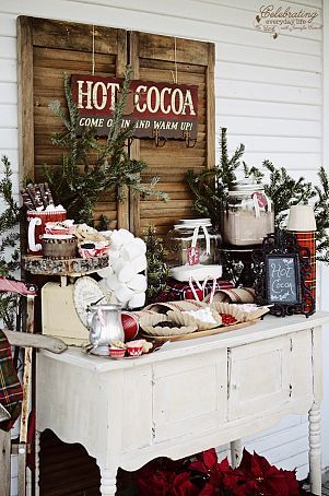 Winter Wedding Idea -Hot Chocolate Bar at the Reception - sign "because baby its cold outside" Hot Cocoa Party, Cocoa Party, Lumberjack Baby, Hot Cocoa Bar, Hot Chocolate Bars, Cocoa Bar, Winter Wonderland Wedding, Winter Wedding Inspiration, Wedding Winter