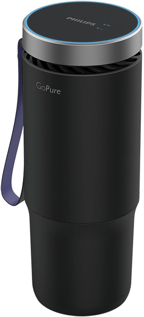 Philips GoPure GP5611 Cup Holder Car Air Purifier with UV Filtration and HESAMax Technology Car Air Purifier, Hepa Air Purifier, Pet Odors, Rv Camper, Automotive Design, Air Purifier, Travel Size Products, Rv