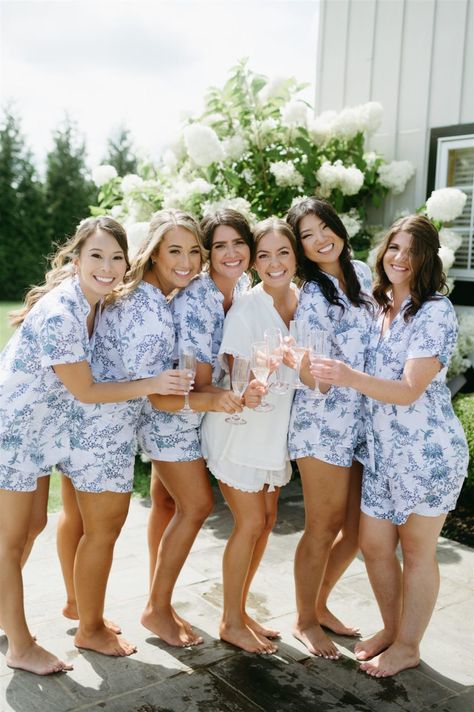 Dusty blue bridal party