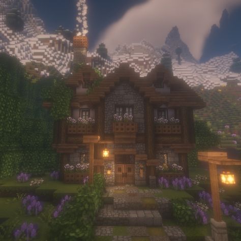 Cottagecore House Minecraft, Minecraft Survival World, Dark Cottagecore House, Village Minecraft, Aesthetic Minecraft Builds, Minecraft P, Cottagecore Minecraft, Dark Academia Cottagecore, Minecraft World