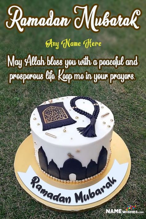 This Ramadan Mubarak cake is specifically designed for this religious Holy month of prayers and happiness. Wish your loved ones and relatives by using these wishes and messages. Hajj Mubarak Cake, Hajj Cake, Ramadan Mubarak Cake, Ramadan Cakes, Ramadan Cake, Dentist Cake, Sehri Mubarak, Eid Cupcakes, Eid Sweets