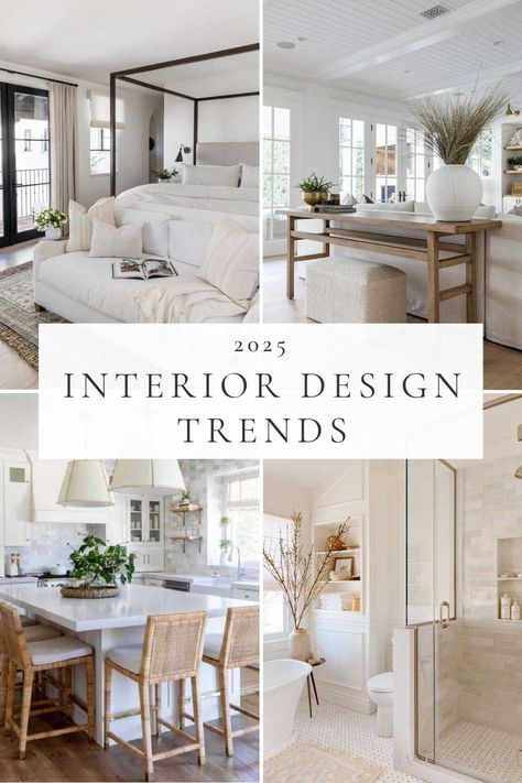 A look at the top interior design trends for 2025, with the latest home decor styles, beautiful spaces, and decorating ideas for the living room, kitchen, bedroom, bathroom, and more! Jane At Home Decor And Design, Architectural Details Interior Home, Rustic Sophisticated Interior Design, How To Decorate My Home, Beautiful House Decor, House Interior Themes, Elegant Home Design, House Decor Themes Interior Design, 2025 Design Trends Home Interiors