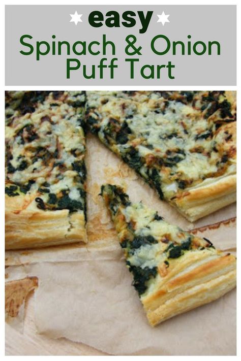 Puff Appetizers, Vegetarian Tart, Vegan Tart, Spinach Tart, Veggie Tart, Easy Puff Pastry Recipe, Spinach Puff Pastry, Vegetarian Pie, Veggie Pies